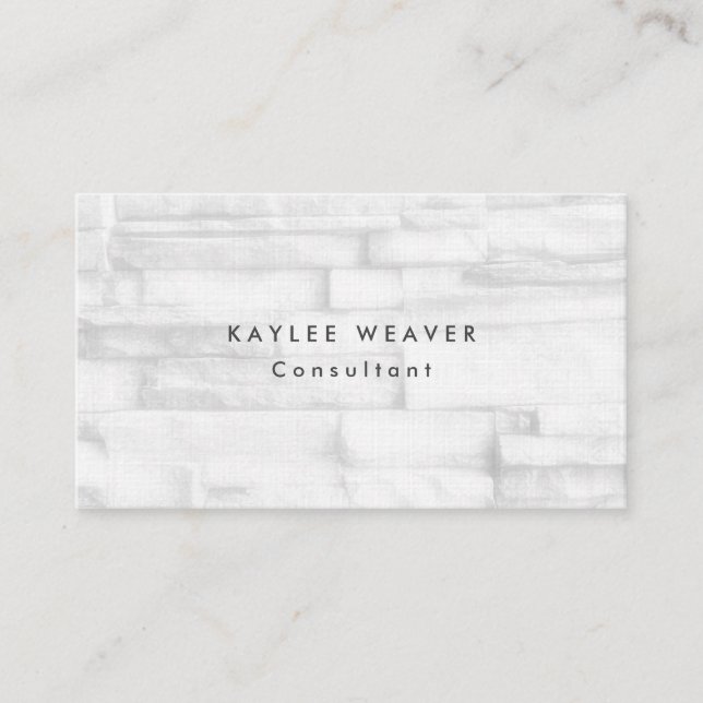 Linen Minimalist Wall Bricks Professional Business Card (Front)