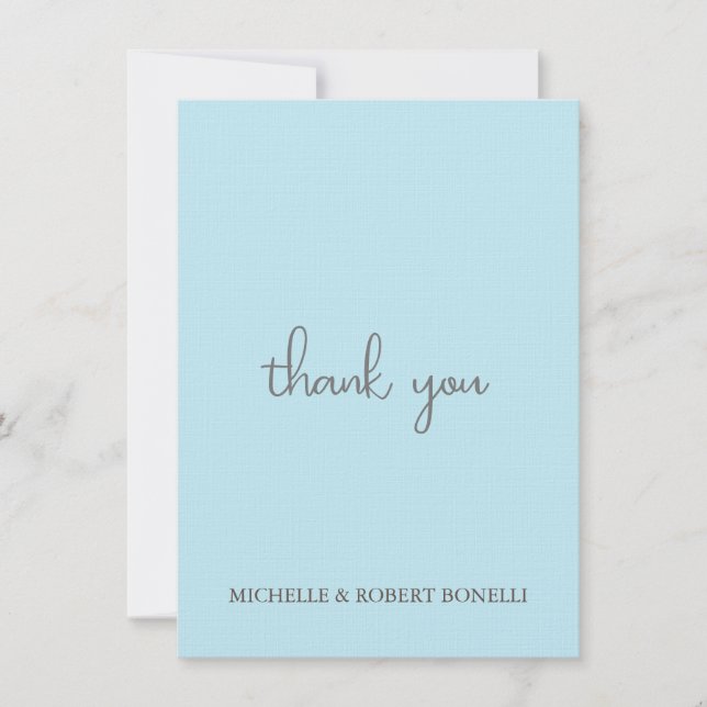 Linen Modern Handwritten Chic Thank You Card (Front)