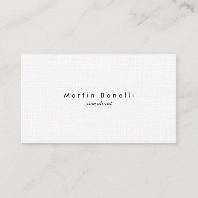 Linen Modern Minimalist Plain Simple Business Card (Front)