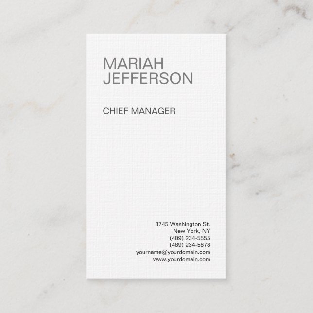 Linen Modern Minimalist Professional Business Card (Front)