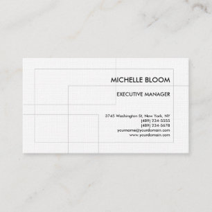 Linen Modern Plain Simple Minimalist Rectangles Business Card