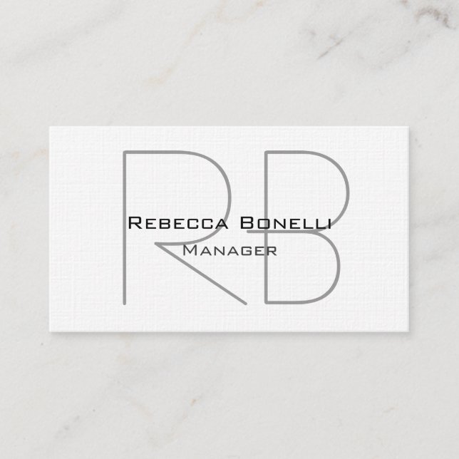 Linen Monogram Manager Business Card (Front)