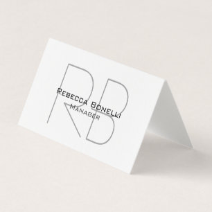 Linen Monogram Manager Tent Fold Premium Linen Business Card