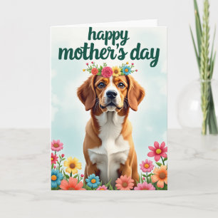 Linen Mothers Day Dog Card