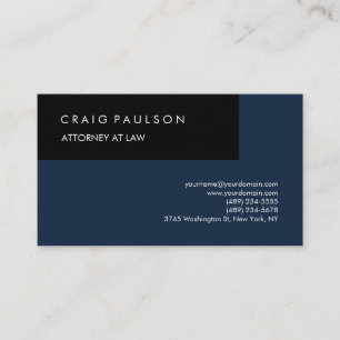 Linen Navy Blue Black Elegant Plain Professional Business Card