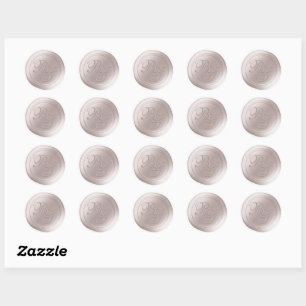 Linen Off-White Script Monogram Wax Seal Stickers