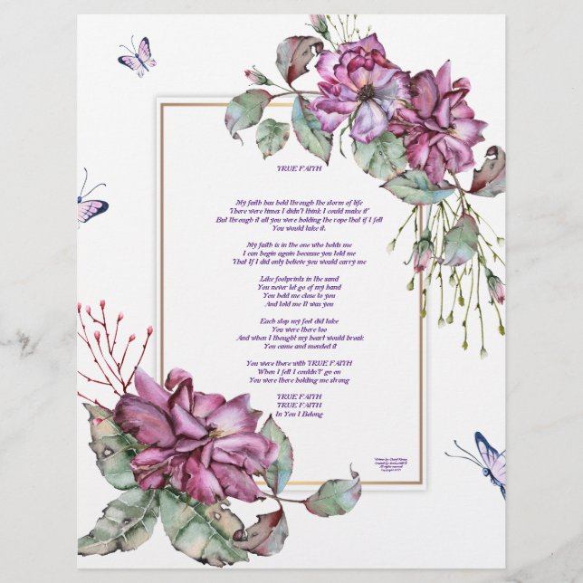 Linen Paper Personalised Stationary "True Faith" (Front)