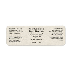 Linen paper style tiny bottle dropper bottle label