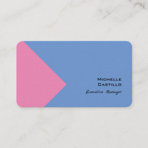 Linen Plain Minimalist Pink Blue Business Card