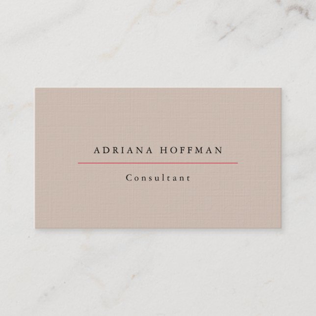 Linen Plain Professional Minimalist Get Your Business Card (Front)