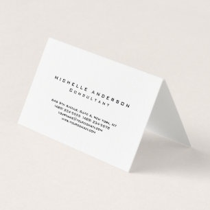 Linen Plain White Simple Professional Minimalist Business Card