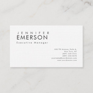 Linen professional minimalist modern plain business card