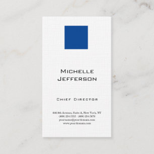 Linen Professional Modern Blue White Business Card
