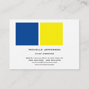 Linen Professional Modern Blue Yellow White Business Card