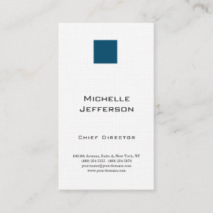 Linen Professional Modern Ocean Blue White Business Card