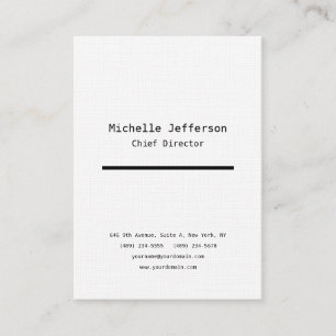 Linen Professional Plain Stylish Modern Minimalist Business Card