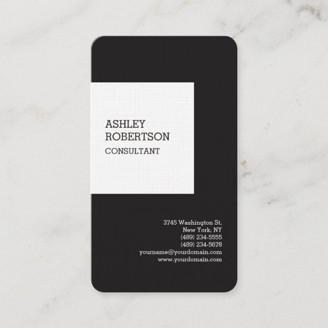 Linen Professional Stylish Trendy Minimalist Business Card (Front)