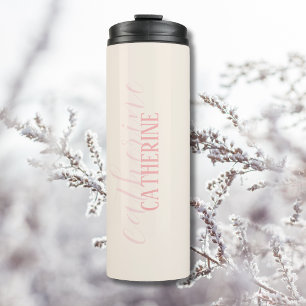 Linen Red Elegant Minimal Customised Thermal Tumbler