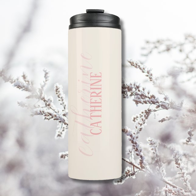 Linen Red Elegant Minimal Customised Thermal Tumbler (Creator Uploaded)