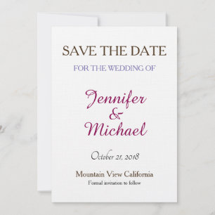 Linen Save the Date Wedding Classical Handwriting