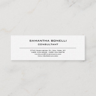 Linen Skinny Plain Elegant Attractive Minimalist Mini Business Card