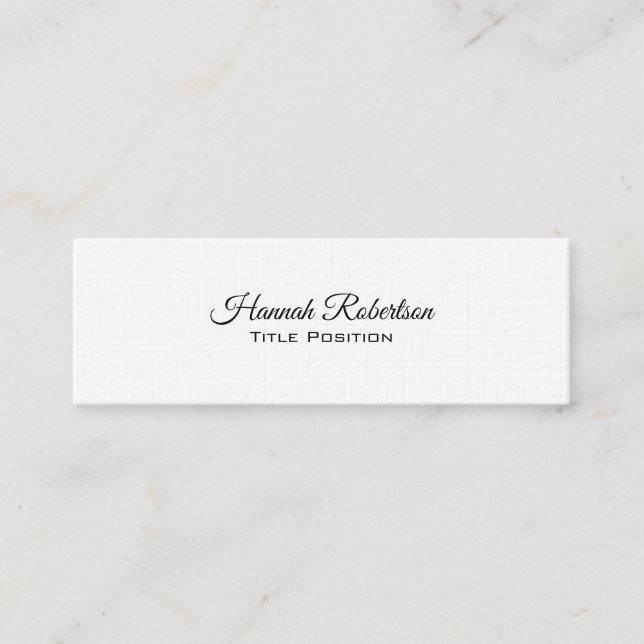 Linen Slim Modern Trendy Charming Business Card (Front)