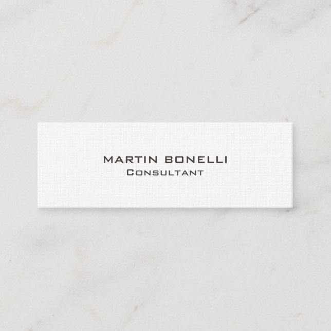 Linen Special Unique Clear Consultant Modern Mini Business Card (Front)