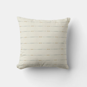 Linen stripes boho texture cottagecore modern geo  cushion