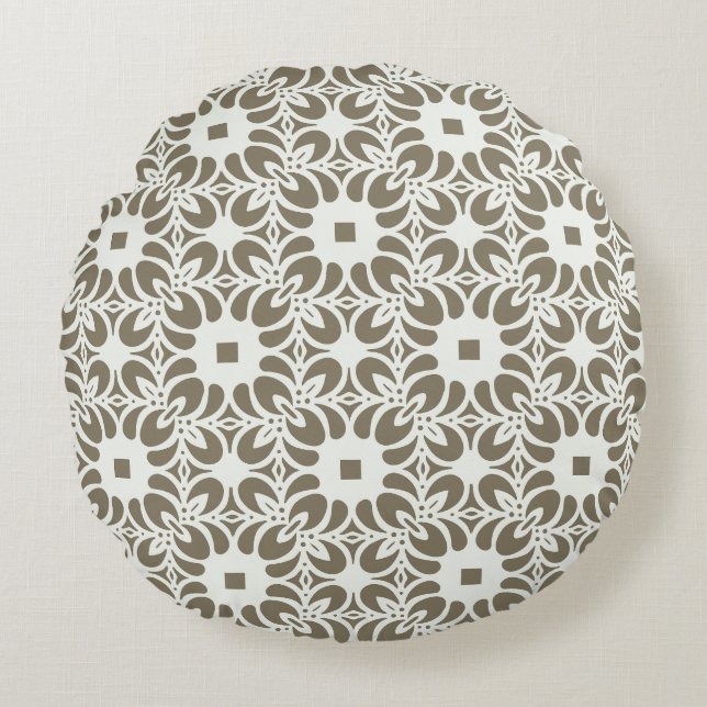 Linen Trellis Round Cushion (Front)