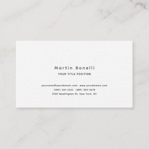 Linen Unique Classical Simple Black White Business Card