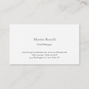 Linen Unique Classical Simple White Business Card