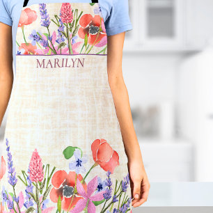 Linen Watercolor – Custom Birthday Gift for Friend Apron