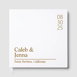 Linen Wedding Guest Book, Personalised Minimalist Book