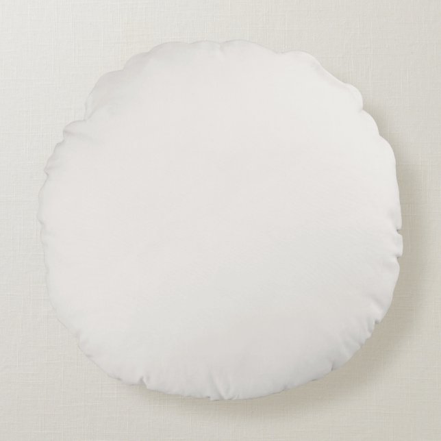 Linen White, Off-White  Round Cushion (Front)