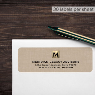 Linen with Brushed Gold Monogram