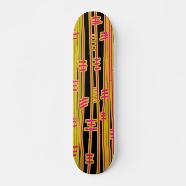 Lines Abstract - 02 - Retro Skateboard (Front)