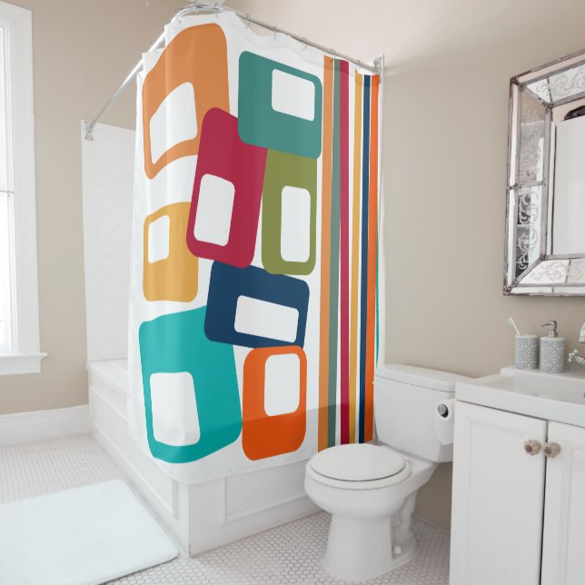 Lines and Rectangles  Shower Curtain (In Situ)