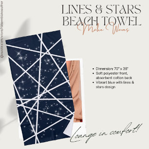 Lines and Stars Beach Towel