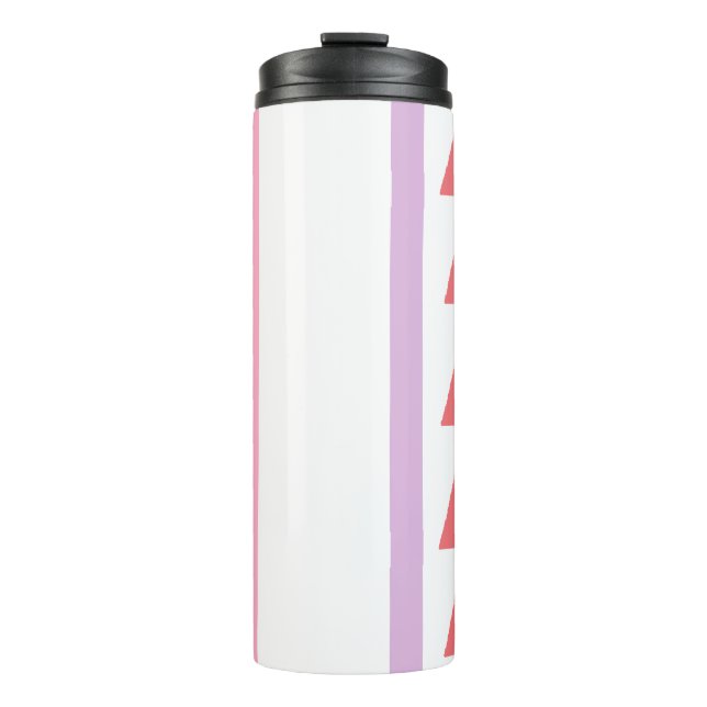 Lines and triangles pattern thermal tumbler (Front)