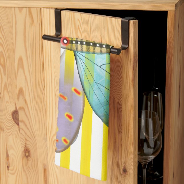 Lines butterfly kitchen towel (Thirds Fold)