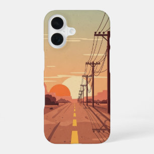 Lines Into Distance iPhone 16 Case