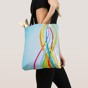 Lines of Rainbow Colours Tote Bag