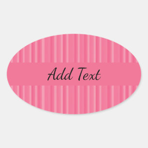 Lines of Shades of Pink Oval Sticker