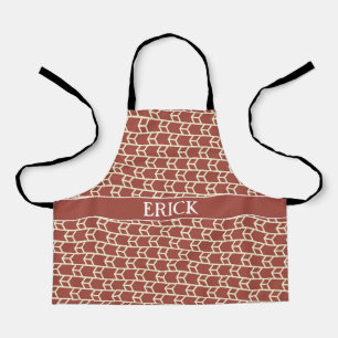 Lines Orange White Minimal Pattern Apron