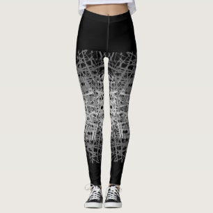 Lines pattern 2 tones b Black BG Leggings
