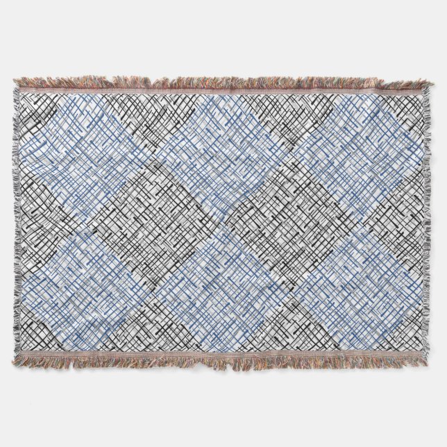 Lines pattern, free style throw blanket (Front)
