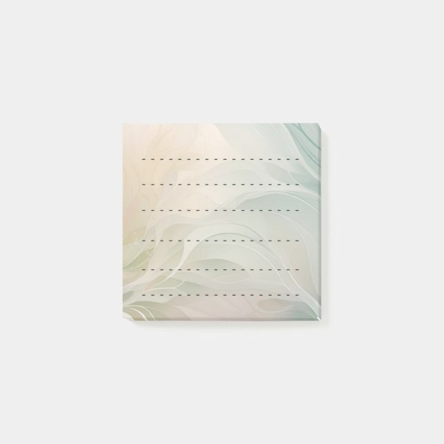 Lines Soft Colours Abstract Floral Pattern Post-it Notes (Front)