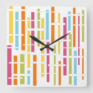 Lines  square wall clock