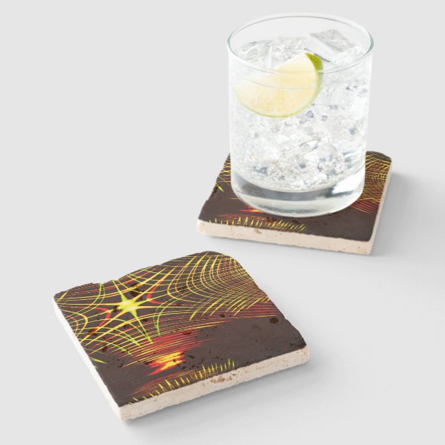 Lines that repeat in wave and light effect? stone coaster (Side)