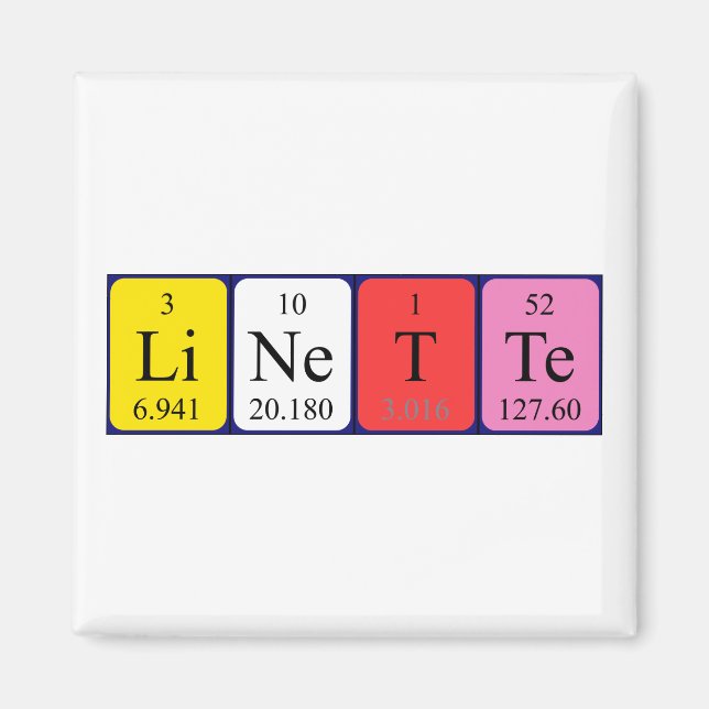 Linette periodic table name magnet (Front)